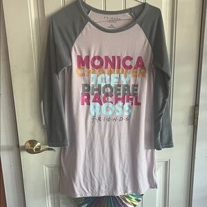 FRIENDS Gray and Pink Long Sleeve Nightshirt